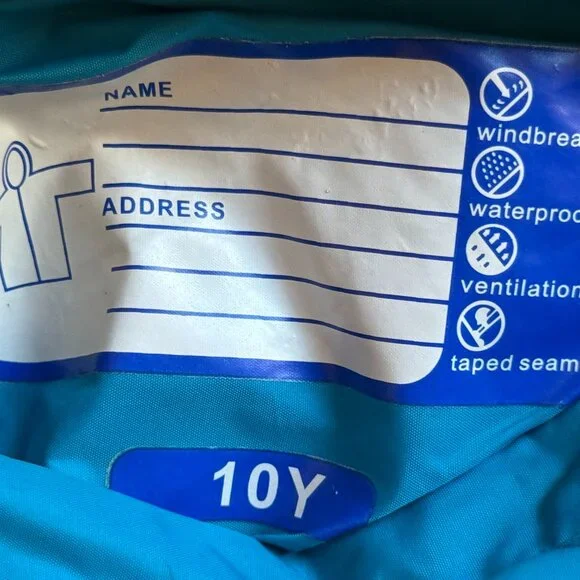 K Way Kids Reversible Blue Rain Jacket size 10